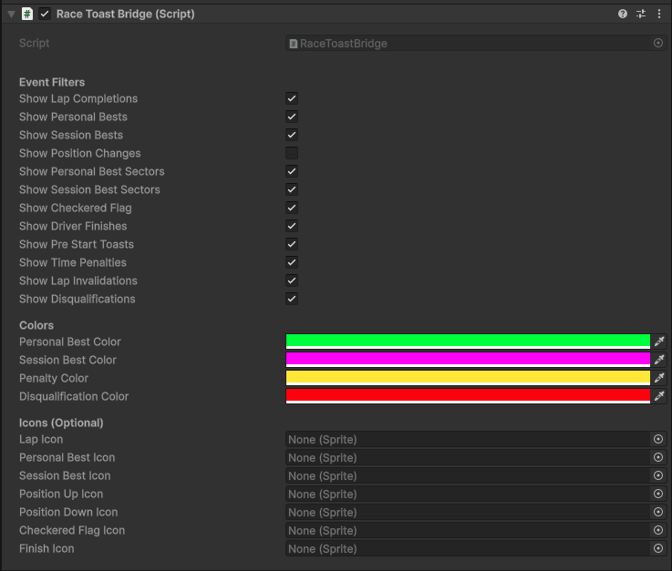 RaceToastBridge Inspector
